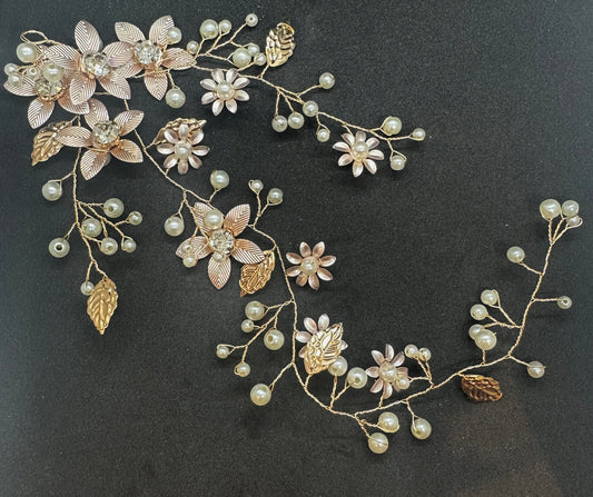 Golden Blossom Hair Vine