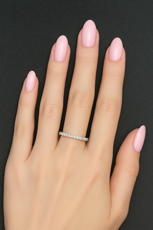 Ethereal Whisper Half Eternity Band
