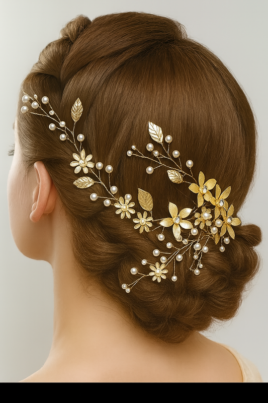 Golden Blossom Hair Vine